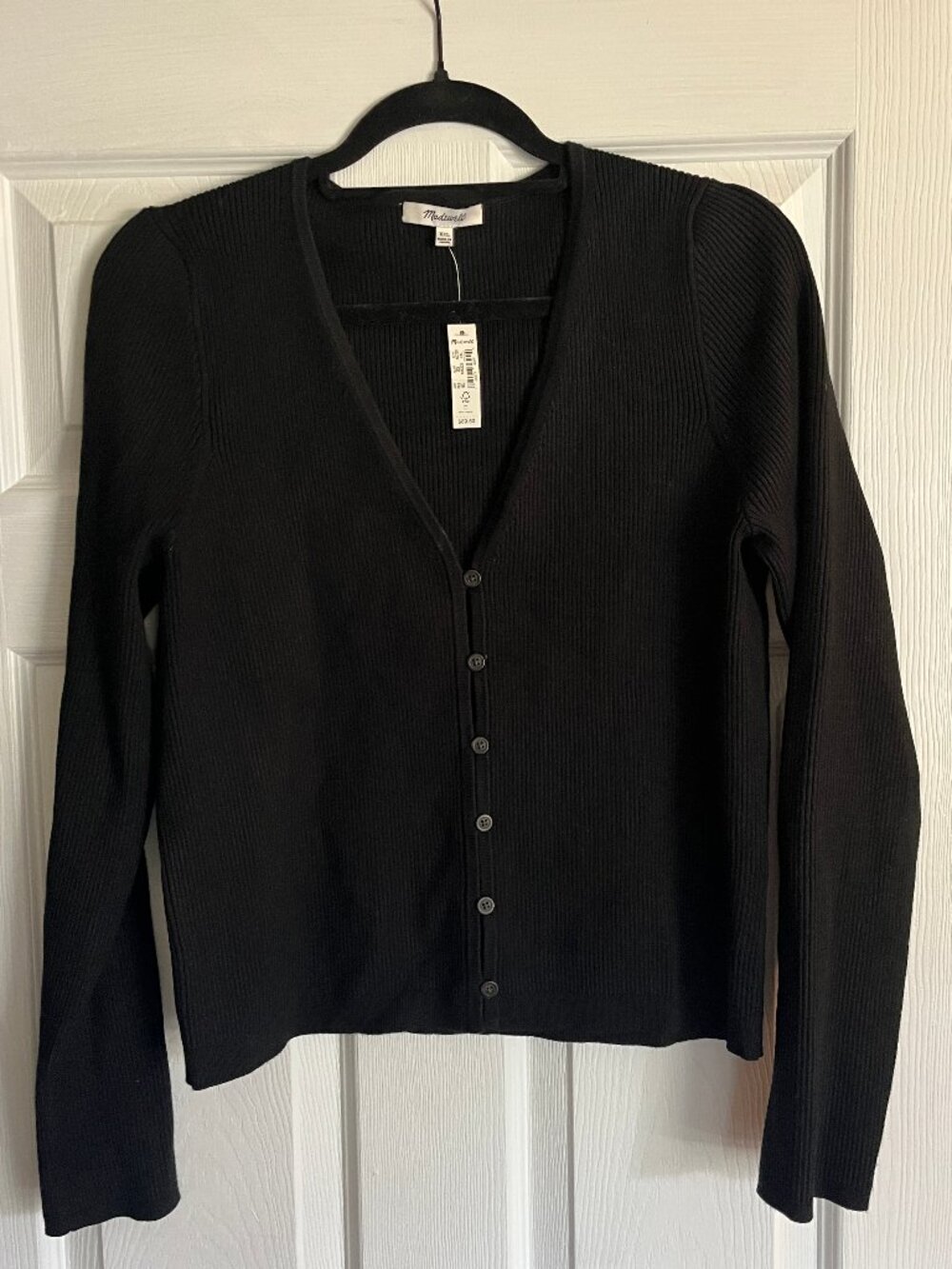New! Black Madewell V Neck Button Down Crop Cardigan XX Large Sweater NWT
